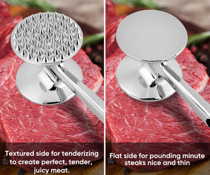 Aliglow Meat Tenderizer Hammer Tool Mallet Pounder for Kitchen Tenderizing Steak Beef Poultry,Heavy Duty Dual-Sided Tenderiser with Soft Grip Handle - Multifunctional Beater for Chicken,Fish, Baking