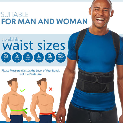 Back Brace Posture Corrector for Men and Women - Adjustable Posture Back Brace for Upper and Lower Back Pain Relief - Muscle Memory Support Straightener (Large)