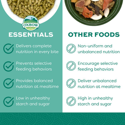 Oxbow Essentials Guinea Pig Food, Adult Guinea Pig, Made with Oxbow Timothy Hay, Pet Food Pellets with Vitamin C, Small Animal Pet Products, Made in USA, High Fiber, 5 lb. bag