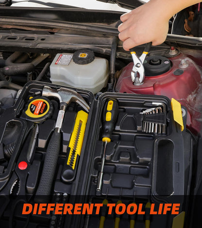DIFFLIFE 40-Piece Tool Set - General Household Hand Tool Kit with Plastic Toolbox Storage Case…