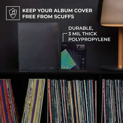 BIG FUDGE 25x Vinyl Record Sleeves 12" LP - Durable & Wrinkle-Free Outer Sleeves - Crystal Clear & High-Density Polypropylene - 3 mil Thick, 12.75” x 12.75” - Fits Most Gatefolds and Double LPs