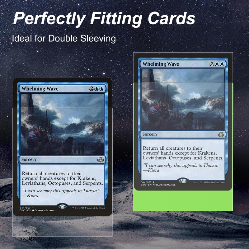 400 Pack Card Sleeves, 200 Matte Green Trading Card Sleeve and 200 Perfect Fit Sleeves Ideal for Double-Sleeving, Compatible with MTG, TCG