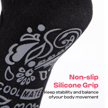 CoolMate Pilates Socks with Grips for Women, Yoga Socks, Crew Non Slip Women for Workout, Barre, Pilates Gifts
