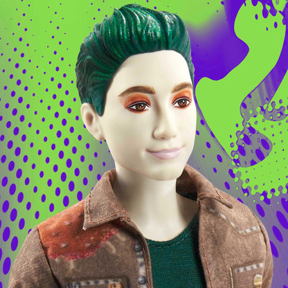 Mattel Disney Zombies 2 Toys, Zed Necrodopolis Zombie Fashion Doll Wearing Grunge Outfit & Accessories, 11 Bendable “Joints”