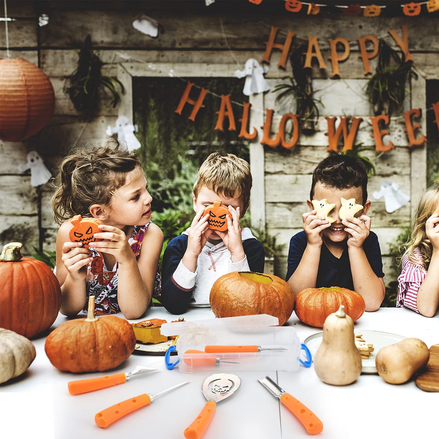 Pumpkin Carving Kit, Halloween Pumpkin Carving Tools, 6PCS Carving Tools Carving Knife for Halloween Decoration, Professional Stainless Steel Pumpkin Carving Set, Pumpkin Carver for Adults & Kids