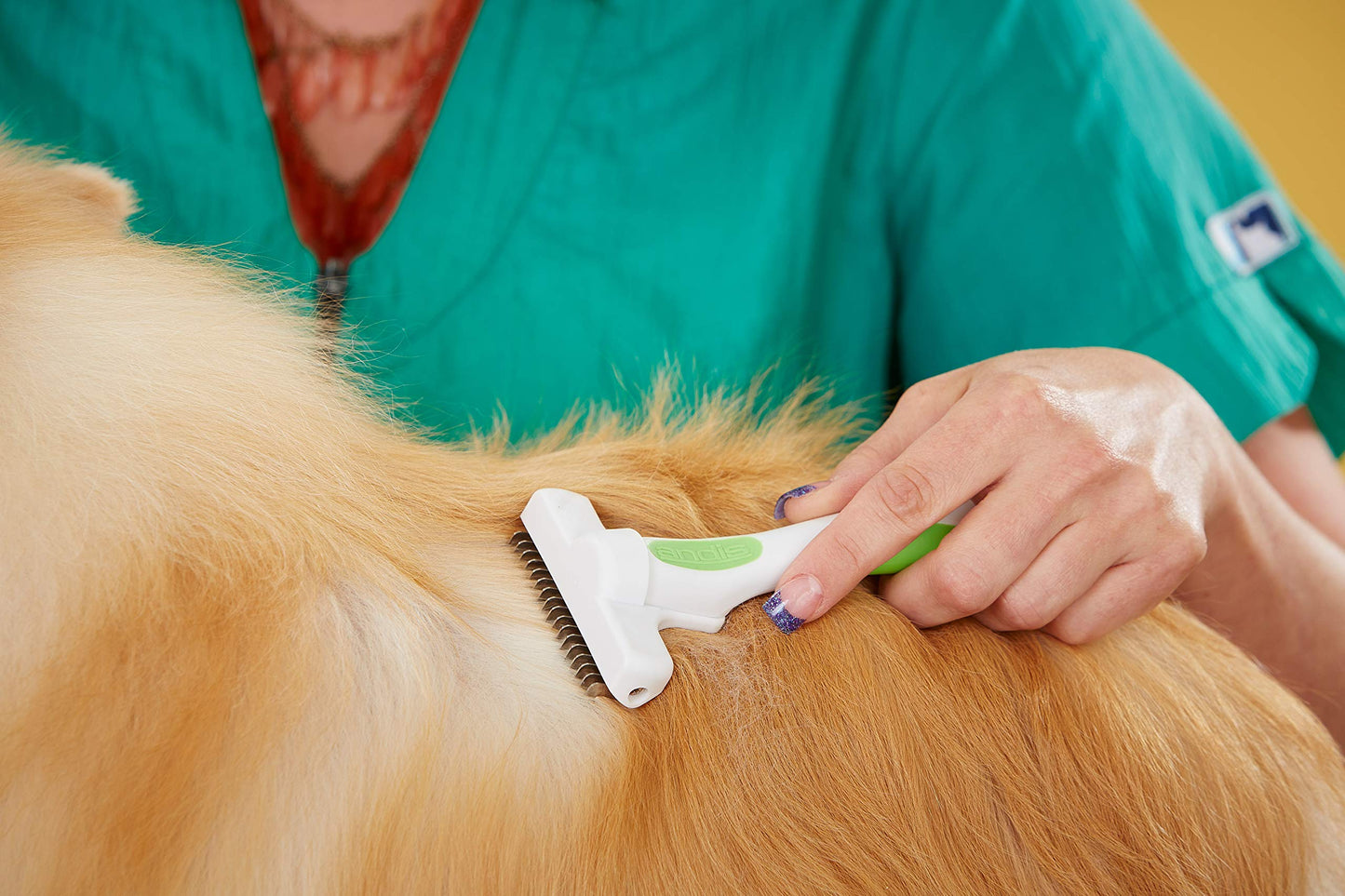 Andis Deshedding Tool - Dog Deshedding Brush - Effectively Removes Undercoat - Deshedding Brush for Dogs - Helps Strip Coat to Reduce Shedding - Rubber Grip Handle