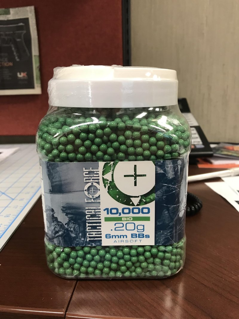 Tactical Force Premium Biodegradable 6mm Airsoft BBS Ammo, .20 Gram, 10,000 Count