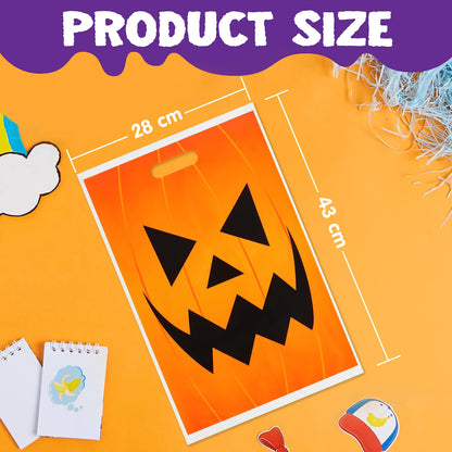 JOYIN 72 Pcs Halloween Goodie Bag, Pumpkin Plastic Candy Bags for Kids trick or treating, Halloween Jack o' Lantern Trick or Treat Bags for Snacks Party Favors, Treats Party Supplies