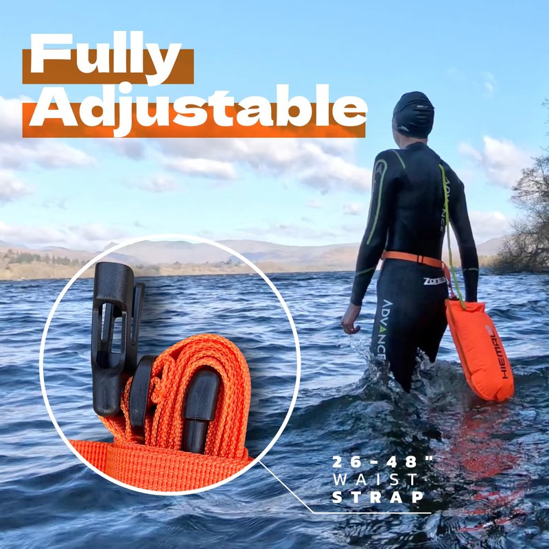 Swim Buoy for Open Water with Dry Bag 15L - Fully Waterproof Swim Bubble - Be Safe with Higher Visibility, Toughened Nylon and Rest Handle Swimming Buoy - Open Water Buoy for all Season Swimmers