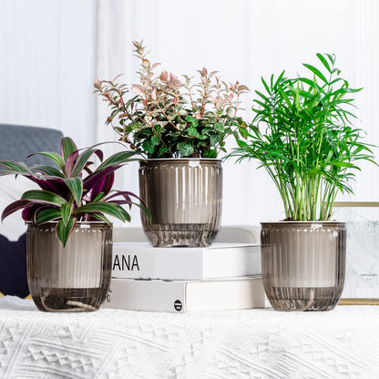 Josteve 4.5 Inch 2 Pcs Self Watering Hanging Planter Indoor Plant Pots Drainage Holes, Outdoor Small Hanging Planters Flower Pot Basket, Visible Water Level, Plant Hanger Home Decor, Gardening