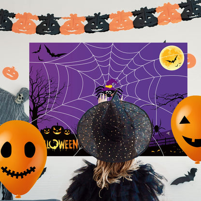 Halloween Pin The Tail Game Pin The Spider On The Web Game Halloween Party Games for kid Halloween Pin The Tail Halloween kid Party Outdoor Halloween Games for kid Halloween Party Activities,N/C-11