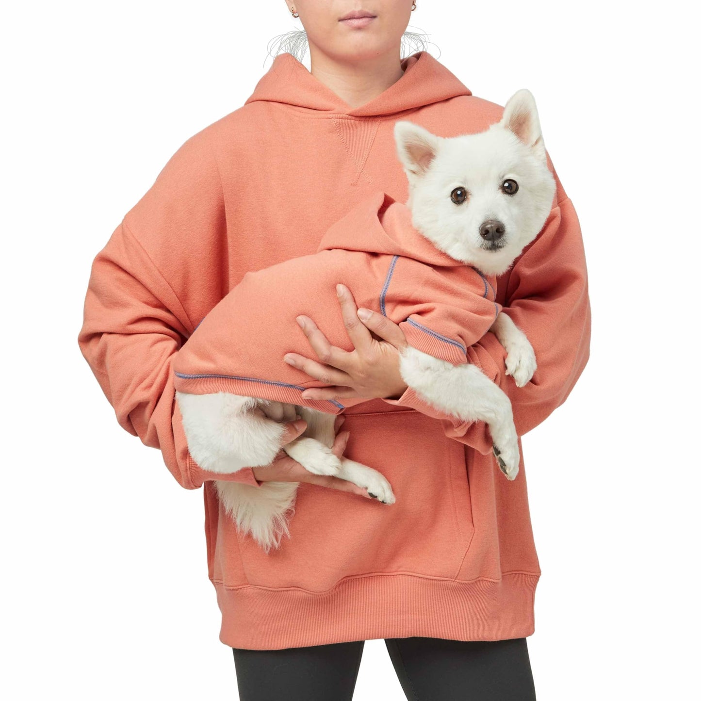 Blueberry Pet Essentials Dog Hoodie – 22 inch, Cotton‑Blend Sweatshirt with Hood, Coral, Machine‑Washable Small‑Dog Jersey