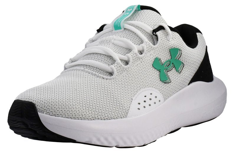Under Armour Men's Charged Rogue 4 Sneaker, White/Black/Green Mode, 13