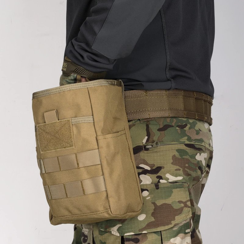 WYNEX Molle Dump Pouch - Tactical Foldable Magazine Utility Roll Up Waist Bag With Drawstring for Belt Pack Accessories