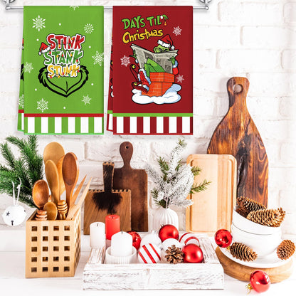 HOMSHIAM Christmas Kitchen Towels 2PCS Dish Towels Hand Towels Housewarming Gifts for New Home, Farmhouse Decor for Kitchen/Bedroom/Bathroom(17.7 x 27.5 Inch)