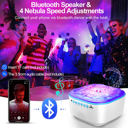 JUZIHAO Star Projector Galaxy Night Light with Remote Control, Timer, Bluetooth Speaker, Led Aurora Lights Projector for Ceiling 8 Lighting for Kids Adults Bedroom/Room Decor/Gift Christmas, Birthday