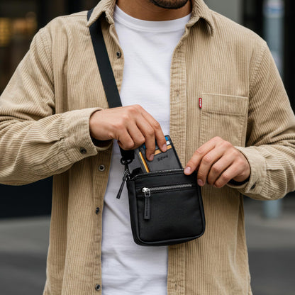 Buffway Slim Minimalist Front Pocket RFID Blocking Leather Wallets for Men and Women - Alaska Black