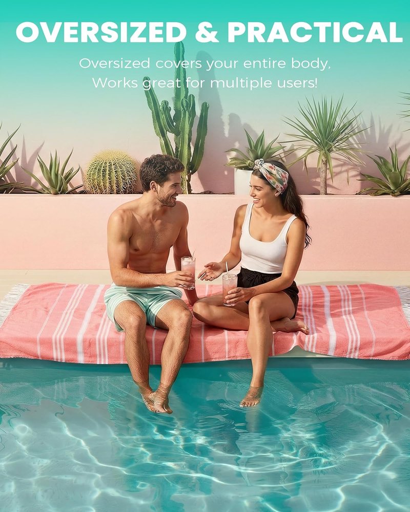 Oversized Turkish Beach Towels - Quick Dry, Sand-Free | Extra Large XL Pool & Travel Essentials