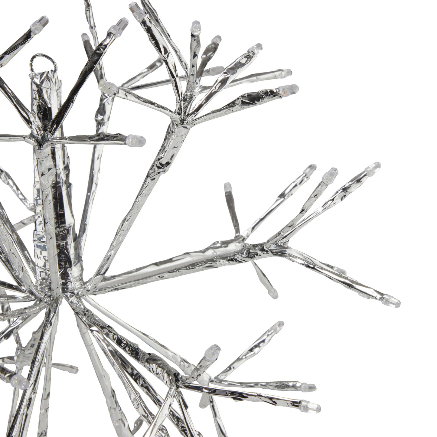 Alpine Corporation 16"H Indoor Holiday 3D Snowflake Hanging Ornament with LED Lights, White , Christmas Decoration