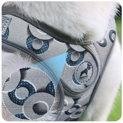 Dog Harness with Leash Set, Reflective Strips Step in with Breathable Padded Vest Harness for Small Dogs Running (S, Gray with Circle)
