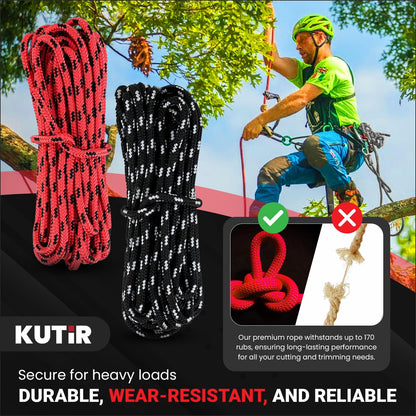 55 Inch High Limb Rope Saw – 360 Rope Chain Saw for Manual Tree Limb Cutting – Sharp Hand Chainsaw with Dual-Sided Blades – Fast and Easy Pocket Chainsaw with Ergonomic Handles and Carrying Case