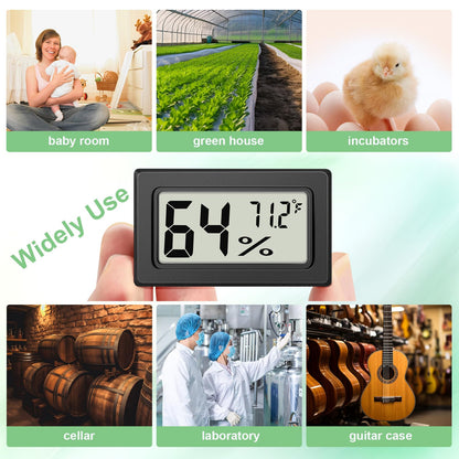 6-Pack Mini Hygrometer Indoor Humidity Meter, Mini Digital Thermometer Humidity Gauge Meter, Indoor Thermometer Hygrometer Monitor Fahrenheit (℉) for Reptile Thermostat, Jars Reptile, Fridge