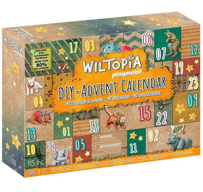 Playmobil Wiltopia 71006 DIY Advent Calendar - Animal Trip Around the World, Includes 23 Animal Toys from Around the World, Sustainable Toy for Children Ages 4+