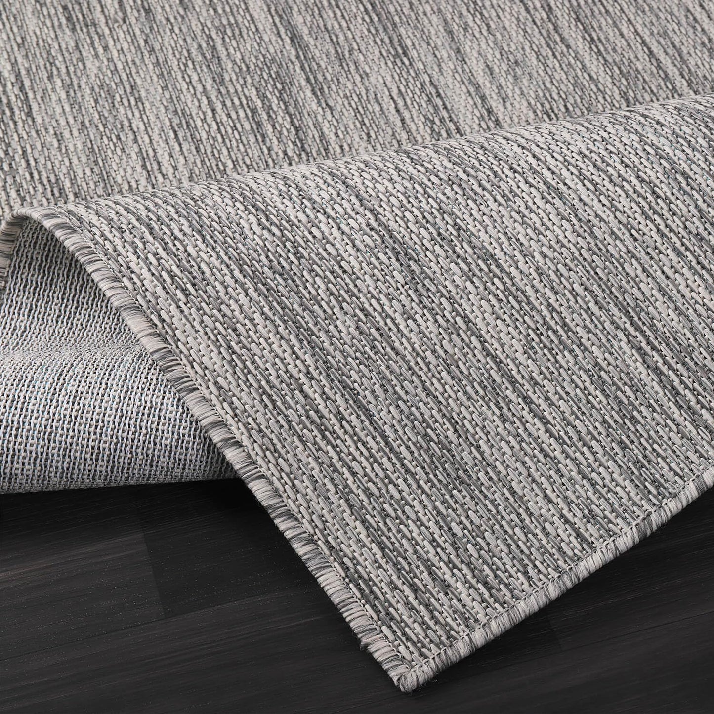 Beverly Rug Indoor Outdoor Rug 6x9, Washable Outside Carpet for Patio, Deck, Porch, Solid Modern Area Rug, Water Resistant, Silver Gray