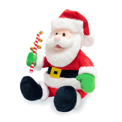 Cuddle Barn | Jingling Santa 11" Singing Santa Claus Christmas Plush Toy | Funny Animated Xmas Gift Holiday Musical Decoration | Sings Jingle Bell Rock