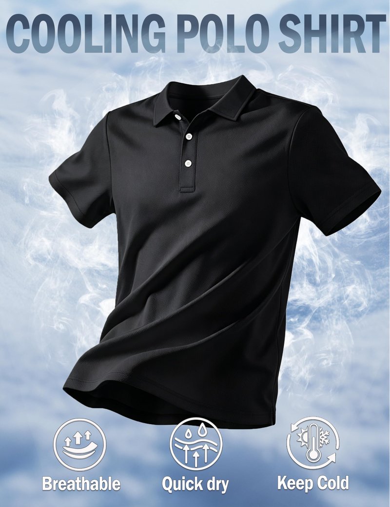 TACVASEN Mens Golf Shirt Dry Fit Mens Polo Shirts Short Sleeve Performance Golf Polos for Men with Collar Work Shirts Black, L
