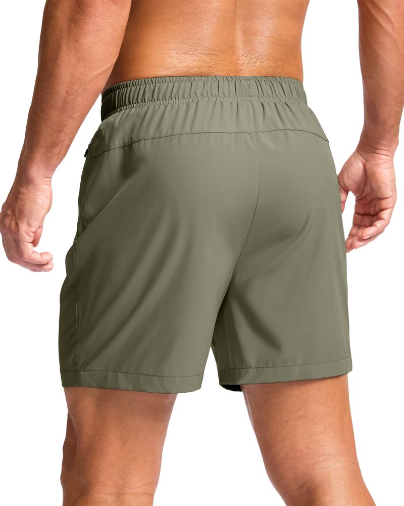 G Gradual Men's Athletic Running Shorts with Zipper Pockets Quick Dry 7"/ 5"/ 9" Workout Gym Shorts for Basketball Hiking(Sage Green,5XXXL)