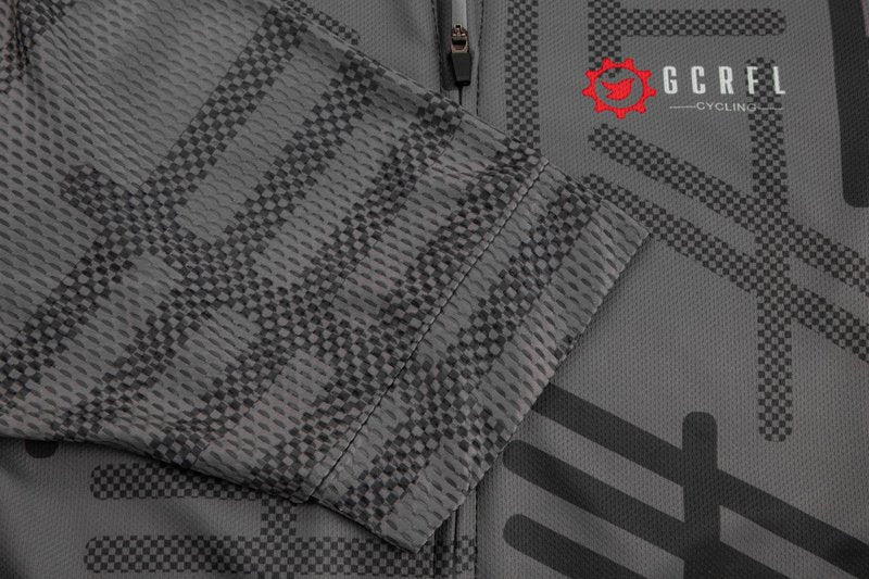 GCRFL Men's Cycling Jersey Set Road Bike Shorts Sleeves Jersey Zipper Pokcet Bib Shorts with Padded, Cycling Clothing kit Men (Grey, L)