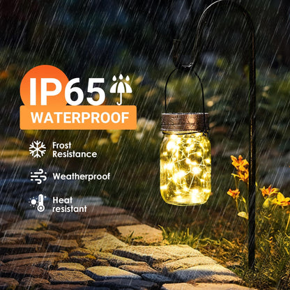 Solpex Solar Mason Jar Lights, 6 Pack Solar Garden Lights 30 LED Mason Jar Waterproof Lanterns Outdoor/Indoor Hanging Lantern for Garden, Patio, Courtyard Wedding Party