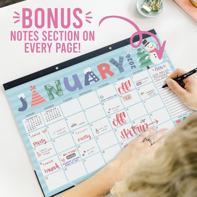 Large Teacher Desk Calendar 2026-2027 - 18-Month Desktop Calendar for Home, Office & Classroom | Cute Teacher Gifts
