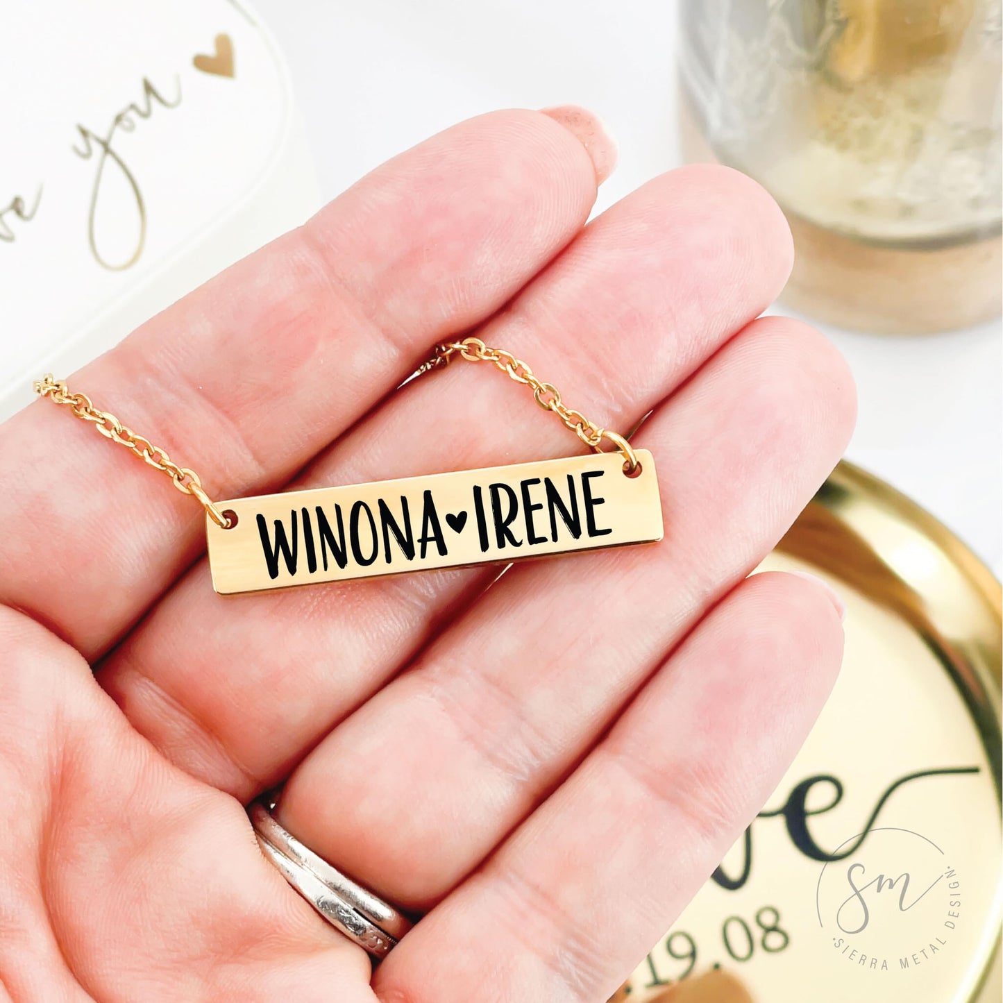 Camille Jane Necklace Personalized Kids Name Necklace Kids Names Bar Necklace Mom Personalized for Mom Necklace Kid's Names Mother's Day Jewelry Mother's Day Gift Mom CAMILLE-BAR