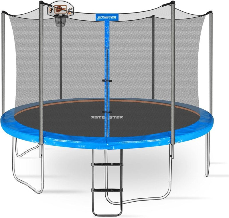 Trampoline Basketball Hoop - Easy Install Mini Basketball Set for Straight & Curved Poles | Perfect for Outdoor Fun