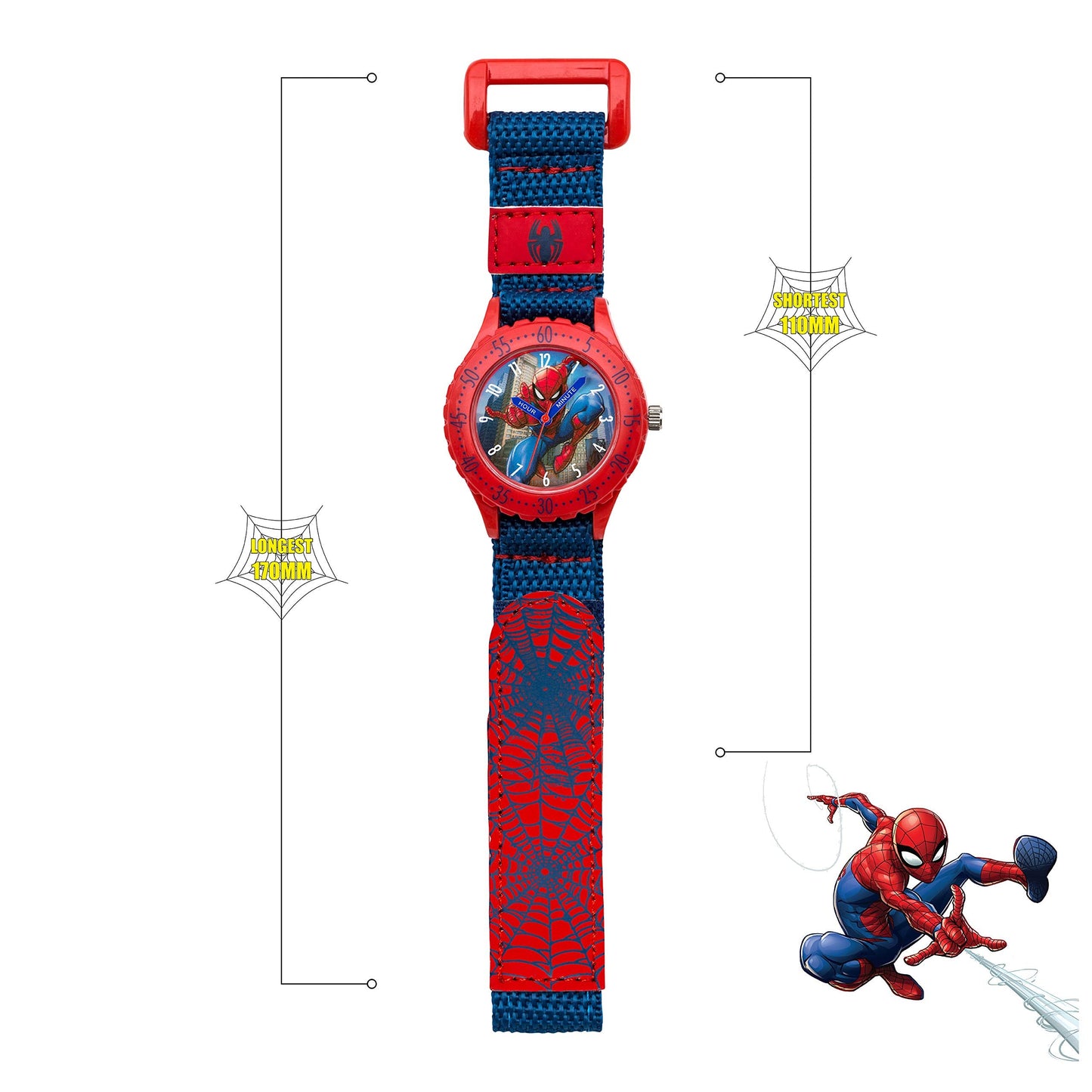 Spiderman Children's Analogue Quartz Watch with Textile wrist Strap SPD3495