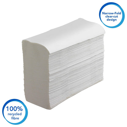 Scott Essential Hand Towels 6636 - Narrow-Fold Paper Hand Towels - 12 Clips x 220 White Paper Towels (2,640 Total)