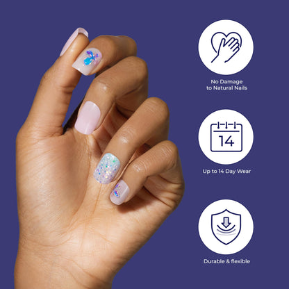 KISS Gel Fantasy Magnetic Press On Nails Almond, Solid Red, Medium Length, 28 Fake Nails, Pink Gel Nail Glue (Net Wt. 2 G / 0.07oz.), Manicure Stick, and Mini Nail File