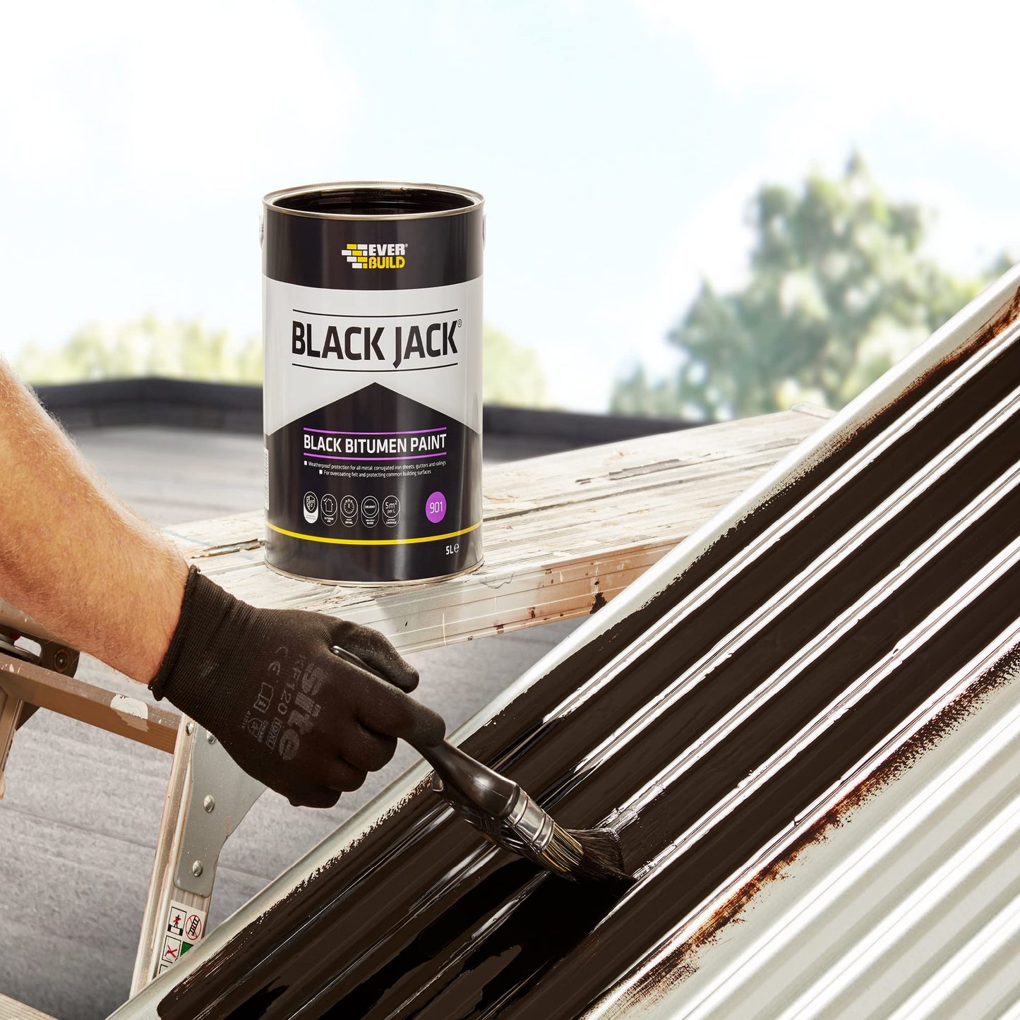 Everbuild Black Jack 901 Bitumen Paint – Solvent Based – Black – 5 Litre