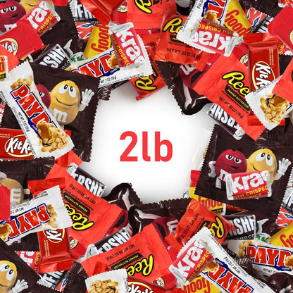 Assorted Chocolate Candy Mix - Individually Wrapped Milk, Dark, and White Chocolates - 2lb Bulk Variety Pack for Snacking, Sharing, and Gifting - Ideal for Home, Office, and Events