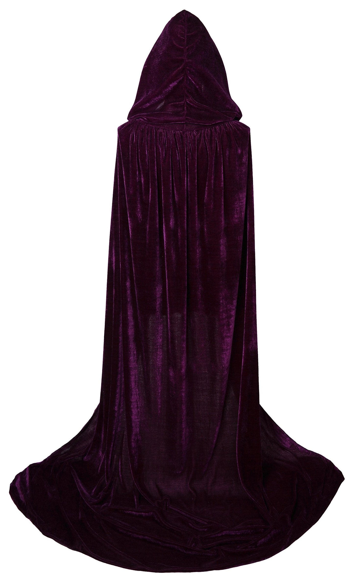 VGLOOK Unisex Adults Hooded Cloak Velvet Cape for Halloween Cosplay Costumes 59 inch Purple