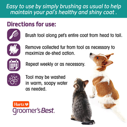 Hartz Groomer's Best Small Slicker Brush for Cats and Small Dogs, Black/Violet, 1 Count