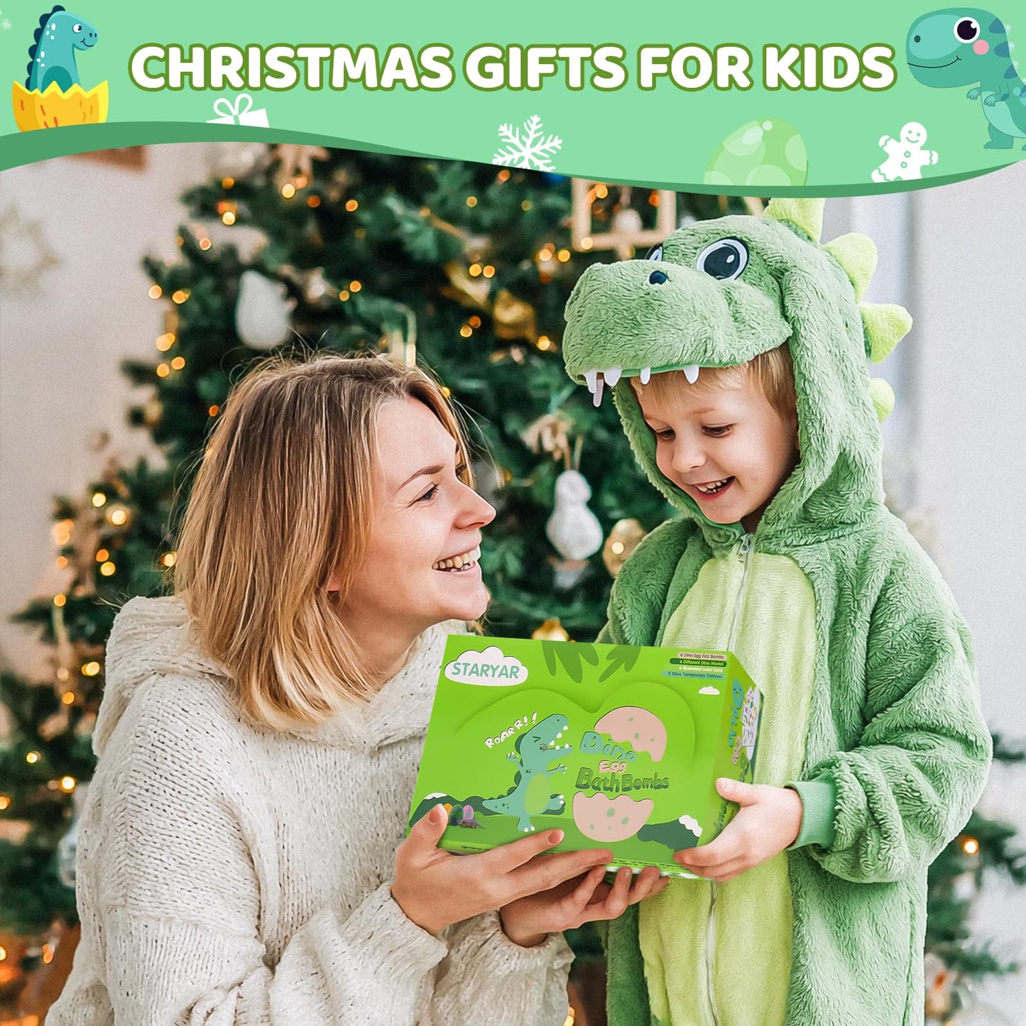 Bath Bombs for Kids with Surprise Toys Inside - XXL Dinosaur Toys Bath Bomb Gift, Gentle and Kid Safe Spa Bath Fizz Balls Kit, Christmas Gifts Ideas, Stocking Stuffers for Kids 3 4 5 6 7 8 9 Year