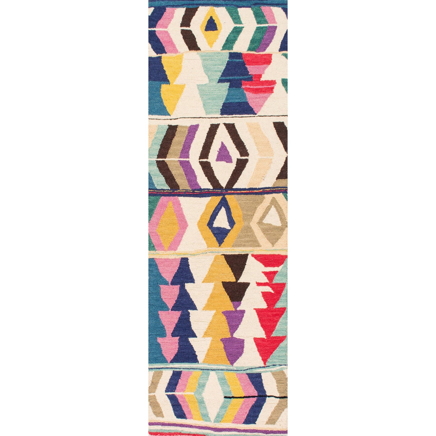 nuLOOM Ofelia Hand Tufted Wool Runner Rug , 2' 6" x 12', Multi, Rectangular, 0.45" Thick