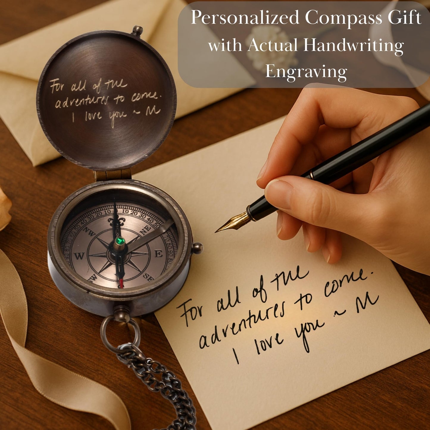 Engraved Compass Gift for Men – Personalized Brass Pocket Compass – Custom Antique Keepsake for Son, Husband, Boyfriend, or Dad – Graduation, Father’s Day, Anniversary, Birthday, or Christmas Gift