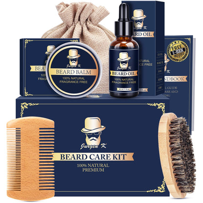Jurgen K Valentines Day Gifts for Him, Beard Kit for Men's Daily Grooming, Moisturize & Soften Facial Hair, Men's Self Care Set, Anniversary | Birthday Gifts for Men Husband Boyfriend Dad Son