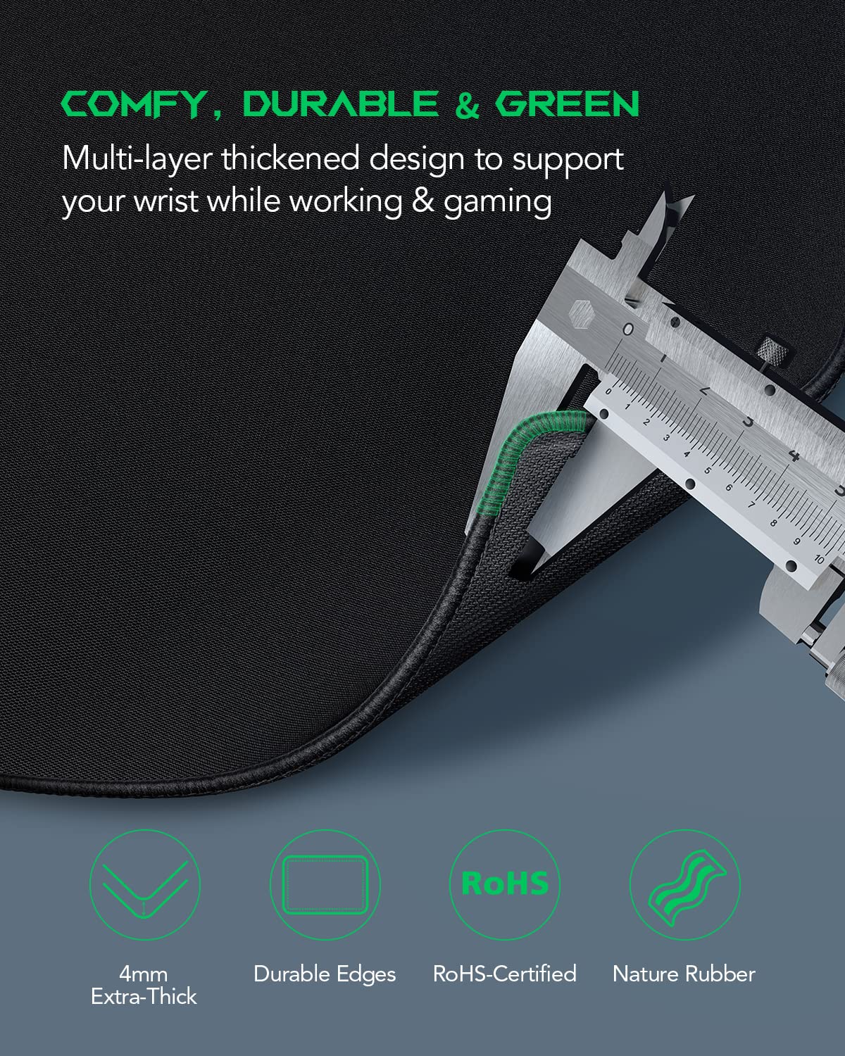 Black Shark Gaming Mouse Pad Desk Mat (31.5” x 11.8” x 0.15”) Mousepad with Superfine Fiber Surface Smooth, Non-Slip Rubber Base, Office Decor for Gamers, Office, Desk Pad Manta P2