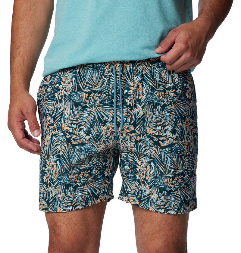 Columbia Men's PFG Rambler Water Short, Midnight Teal Tunado, X-Small
