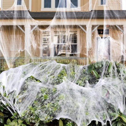 1000 sqft Spider Webs Halloween Decorations Bonus with 30 Fake Spiders, Super Stretch Cobwebs for Halloween Indoor and Outdoor Party Supplies
